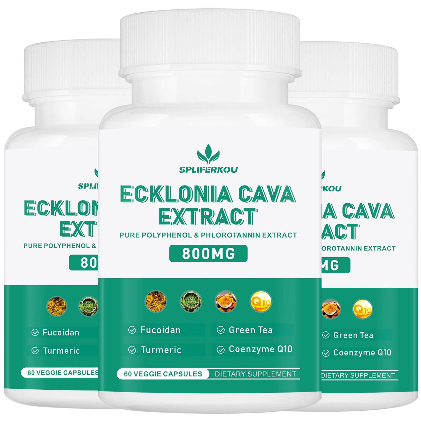 Spliferkou Ecklonia Cava Extract 800mg Veggie Capsules, 180 Capsules