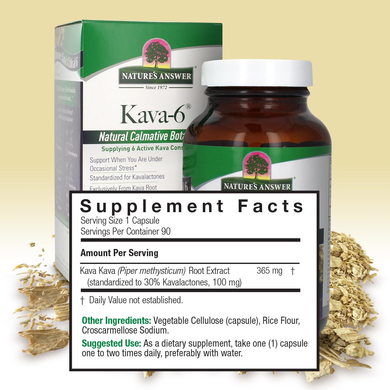 Nature's Answer Kava Root Powder Capsules, 90 Count