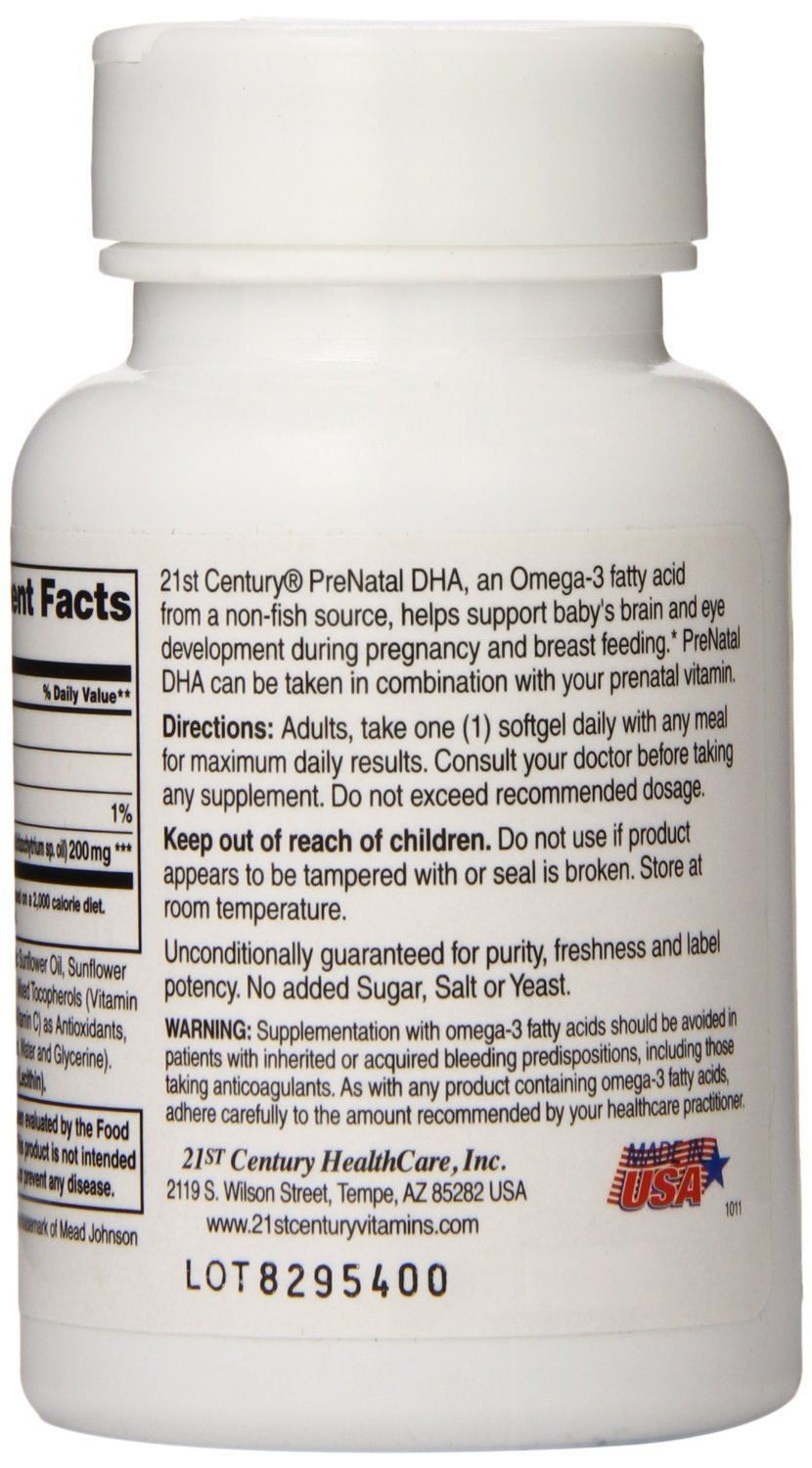 21st Century Prenatal DHA Softgels, 30-count