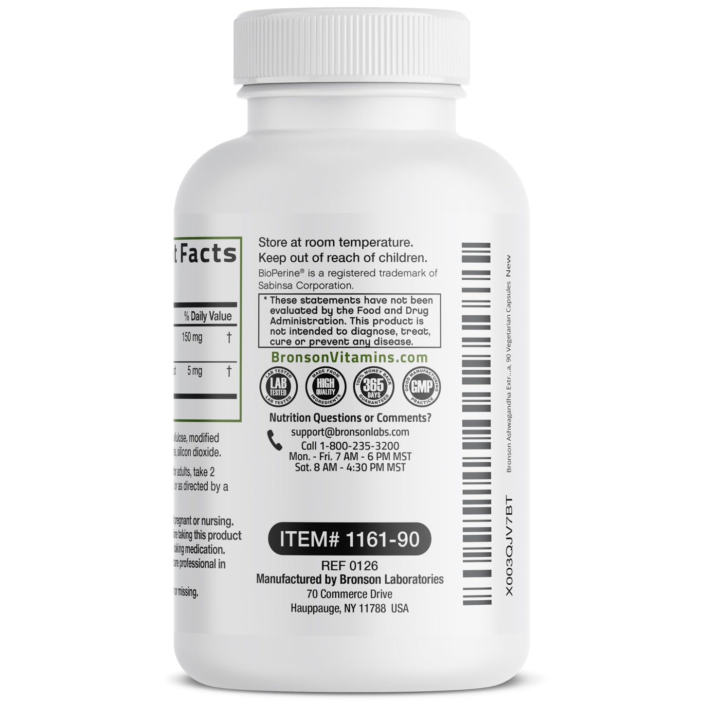 Bronson Ashwagandha Extra Strength Stress & Mood Support Capsules 90 Count