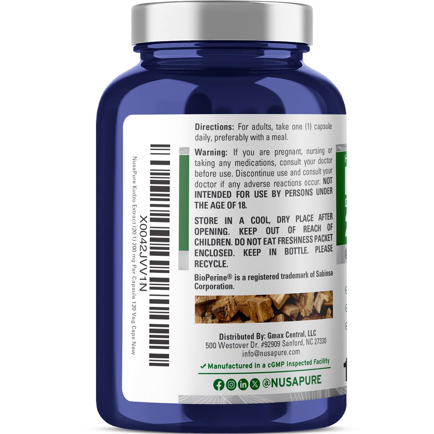 NusaPure Kudzu Root Veg Capsules 120