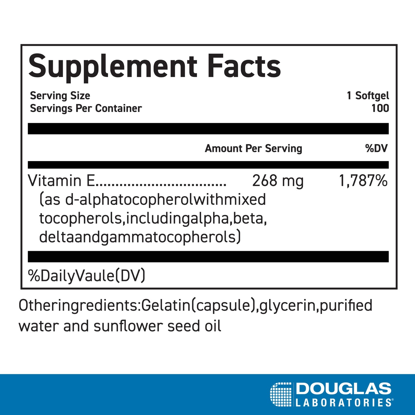 Douglas Laboratories Natural Vitamin E Complex Capsule 100