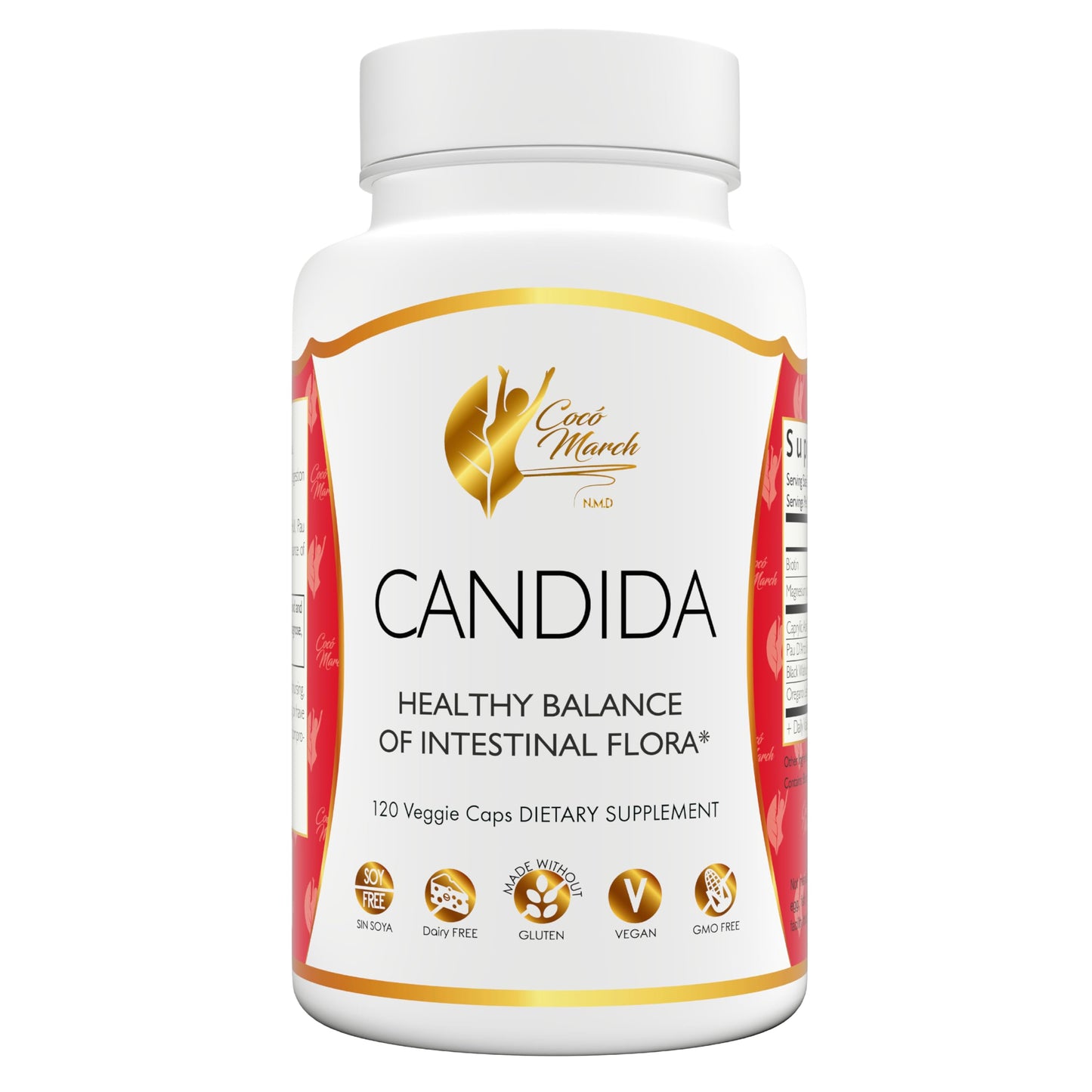 Cocó March N.M.D Candida Cleanse 30 Day Herbal Detox with Digestive Enzymes Capsule 120 Count