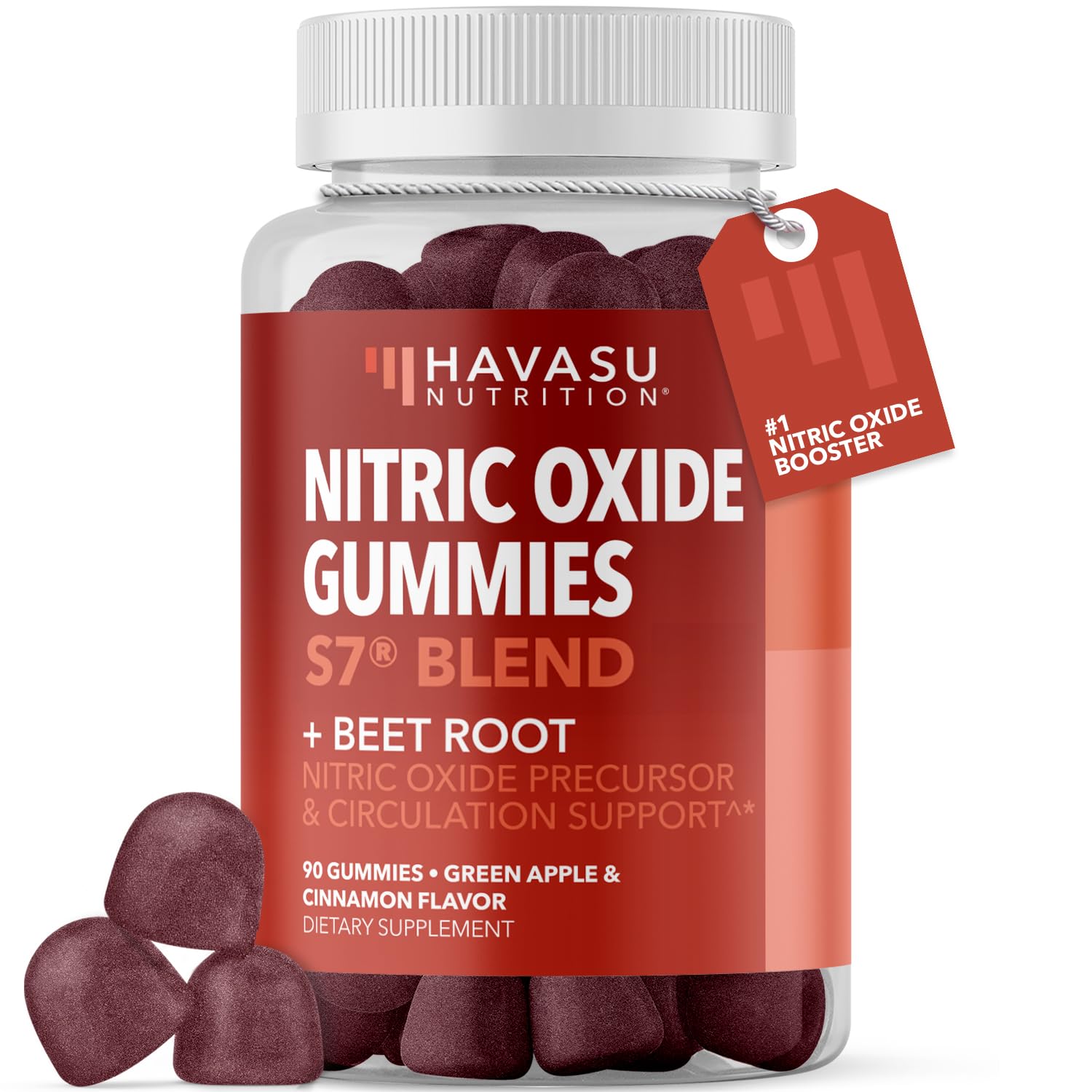 HAVASU NUTRITION Nitric Oxide Gummies with L-Arginine and Beet Root, 90 Count