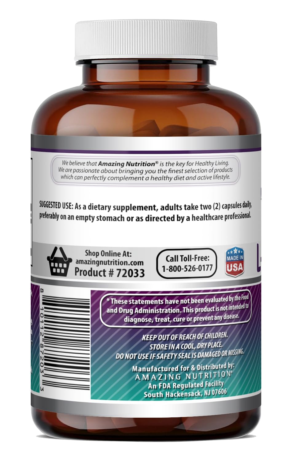 Amazing Nutrition L-Methionine Supplement Capsule 100 Capsules