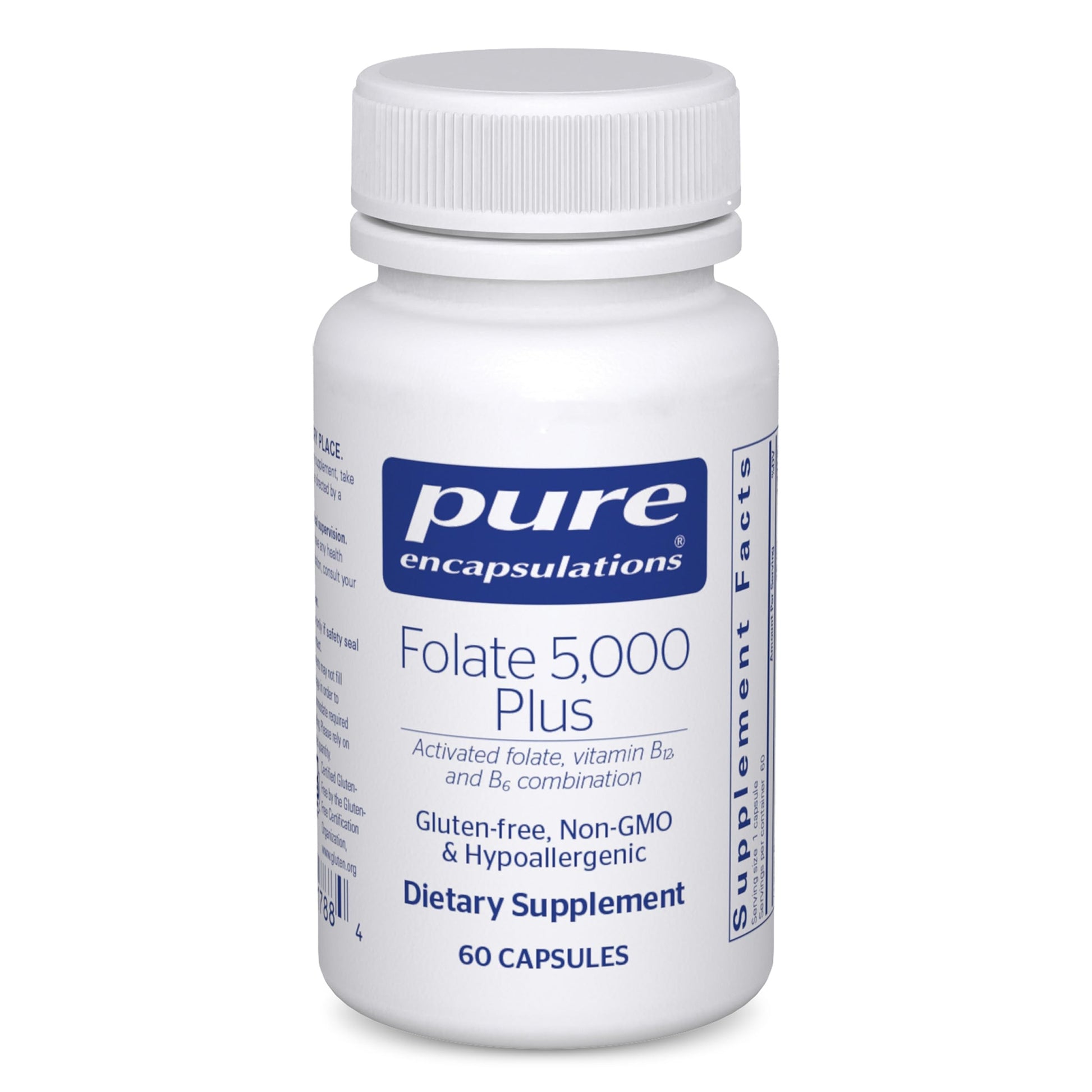 Pure Encapsulations Folate 5,000 Plus Activated Folate, Vitamin B12 and B6 Combination, 60 Capsules