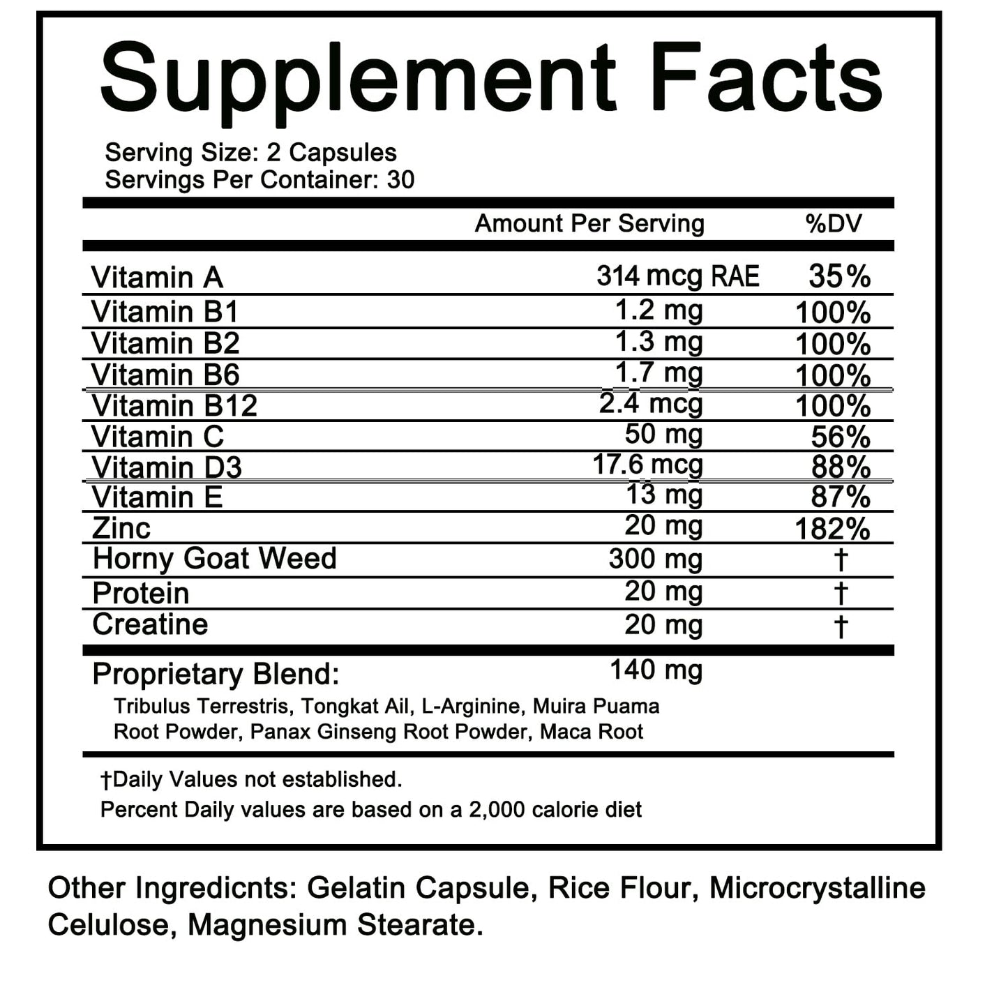 LOMSIR Testosterone + MULTIVITAMIN – Nitric Oxide Supplement with Horny Goat Weed & Maca Root - Energy Support - 60 Capsules