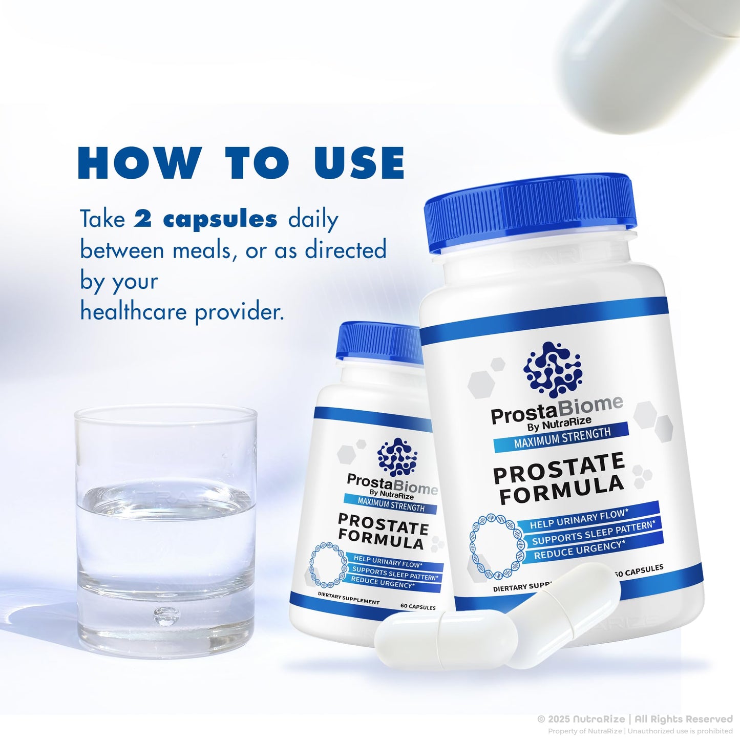 NutraRize ProstaBiome Prostate Support Capsules, 180 Capsules