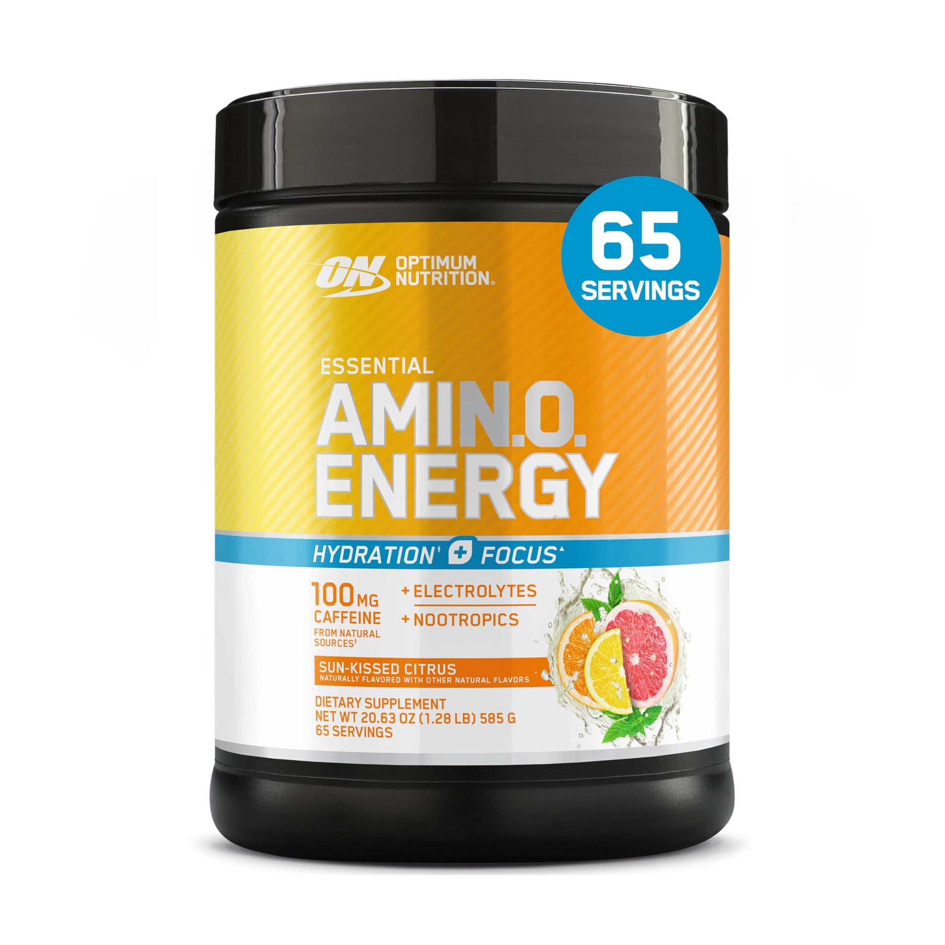 Optimum Nutrition Amino Energy Powder Plus Focus, 65 Servings