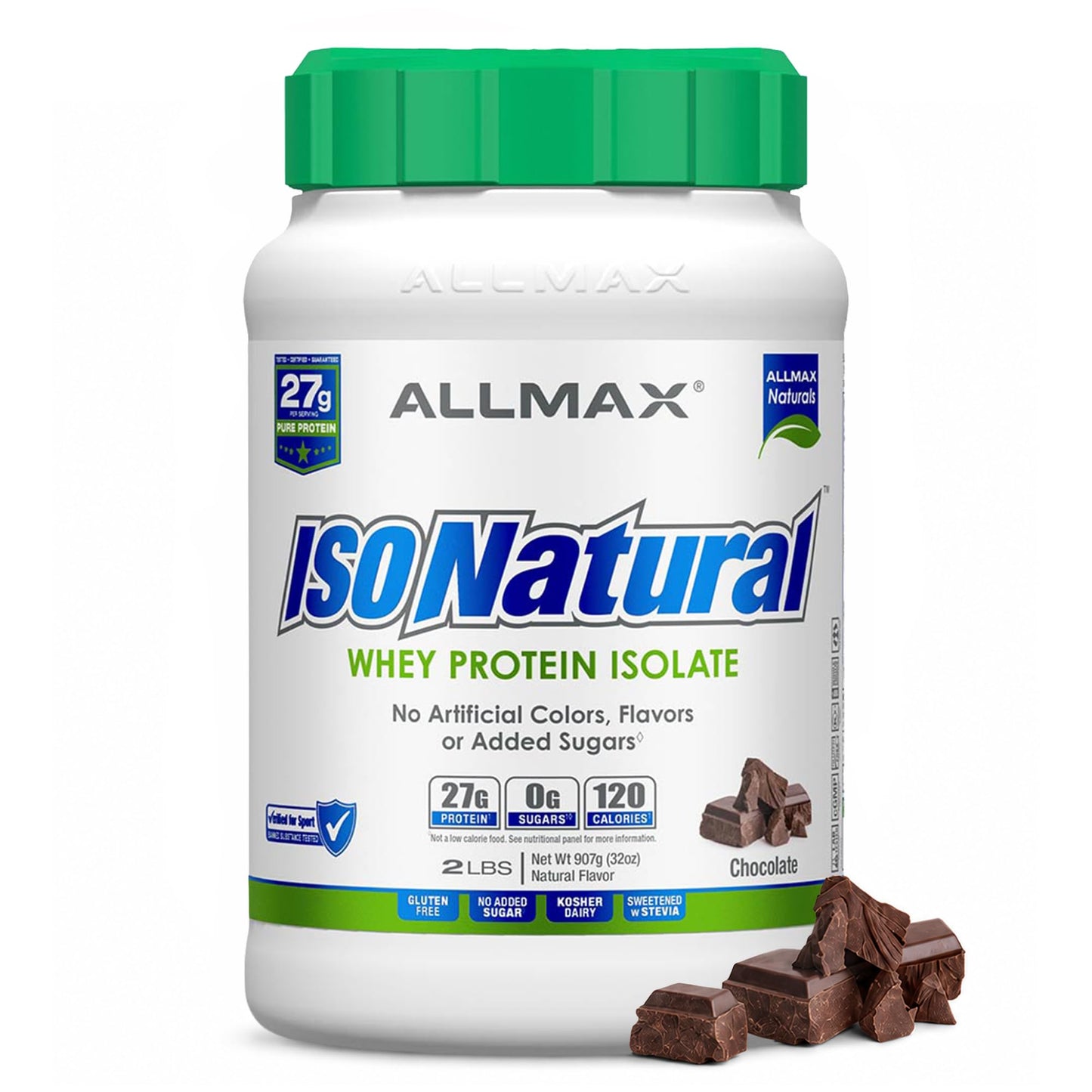 ALLMAX ISONATURAL Protein Isolate Powder, Chocolate, 32 Servings