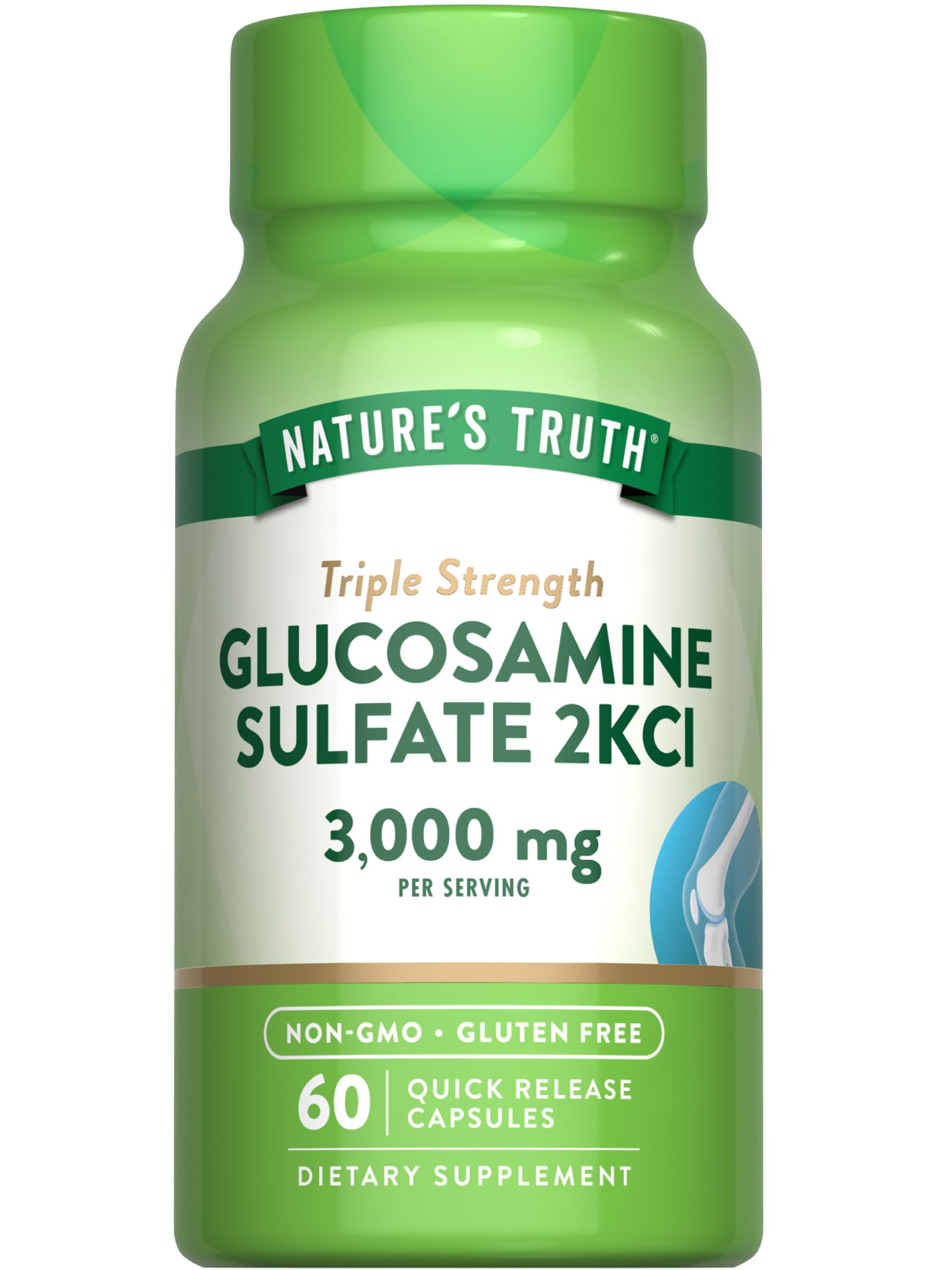 Nature's Truth Glucosamine Sulfate Capsules 3000mg 60 Count
