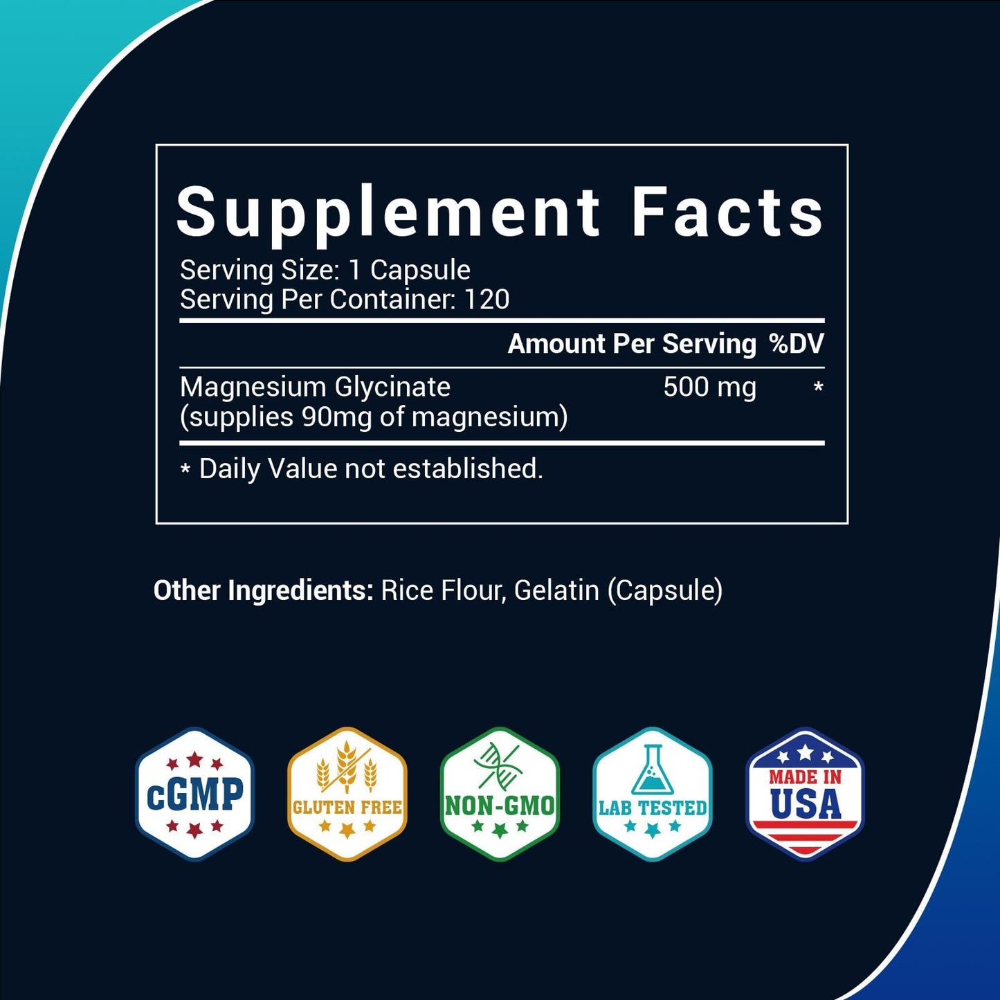 Luckycare Magnesium Glycinate 500mg Capsule, 120 Capsules