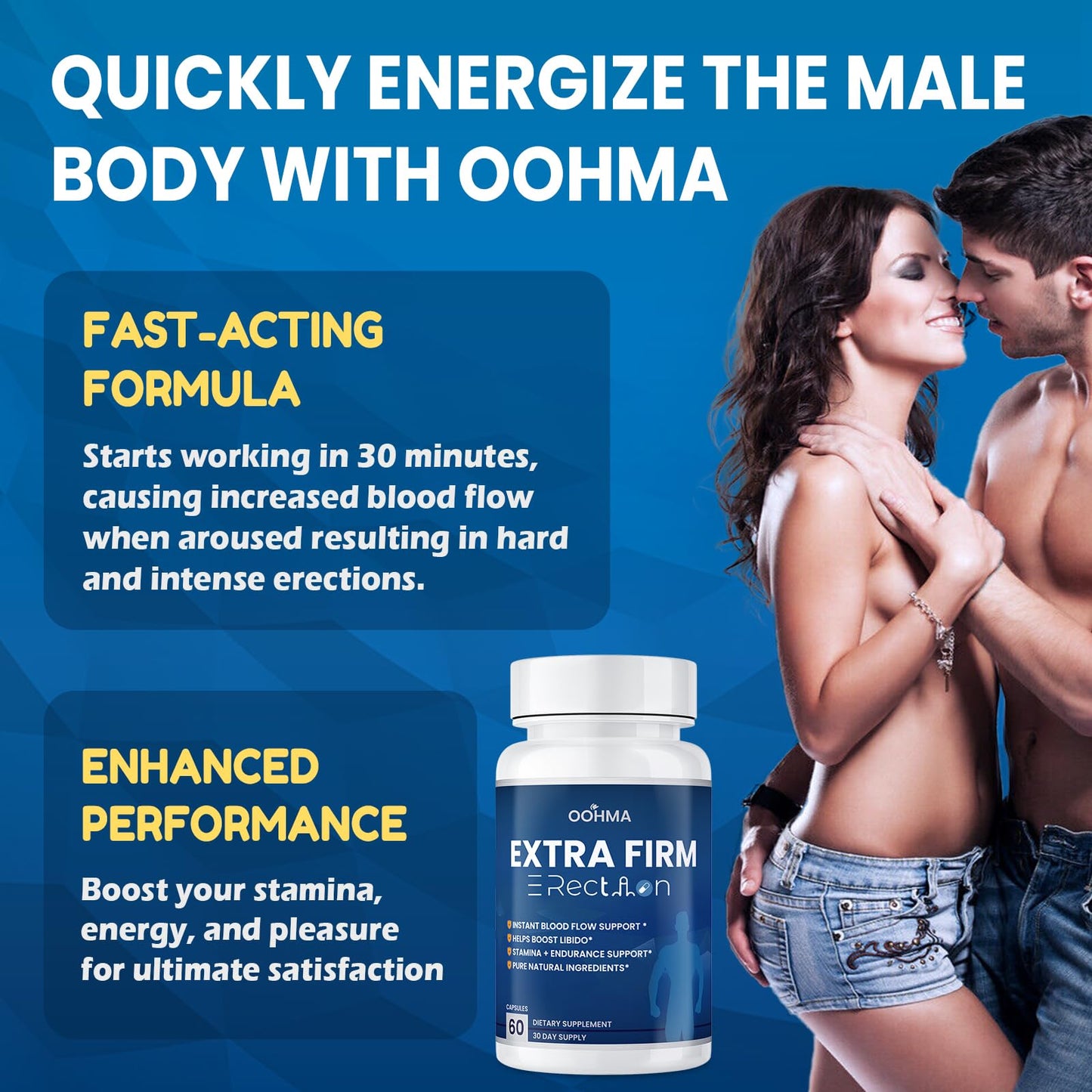 Oohma Male Enhancement Supplement Caplets, 60 Count