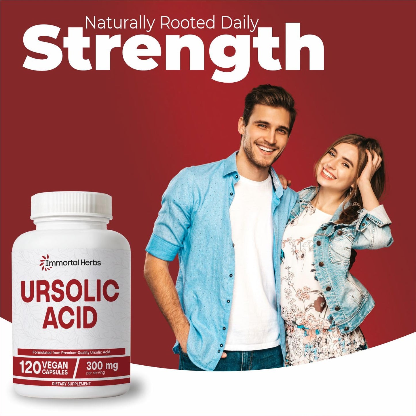 Immortal Herbs Pure Ursolic Acid Supplement Capsules 150 Count