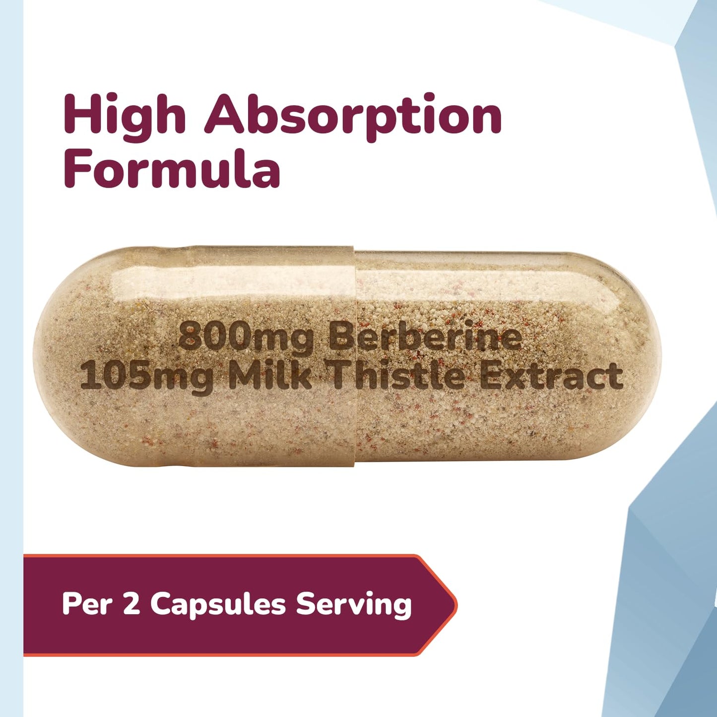Barton Nutrition Berberine Supplement 800mg with Milk Thistle Capsule 1 Count