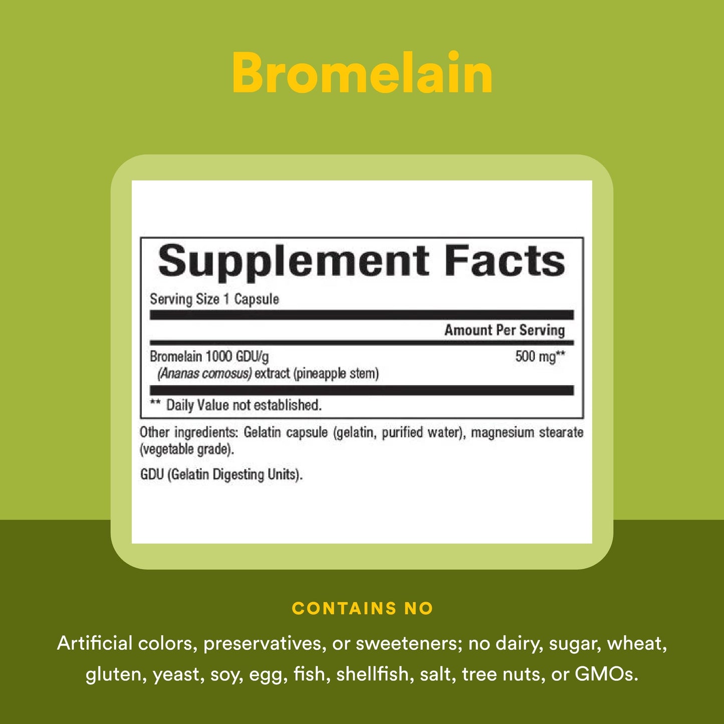 Natural Factors Bromelain 500 mg Capsule, 180 Count