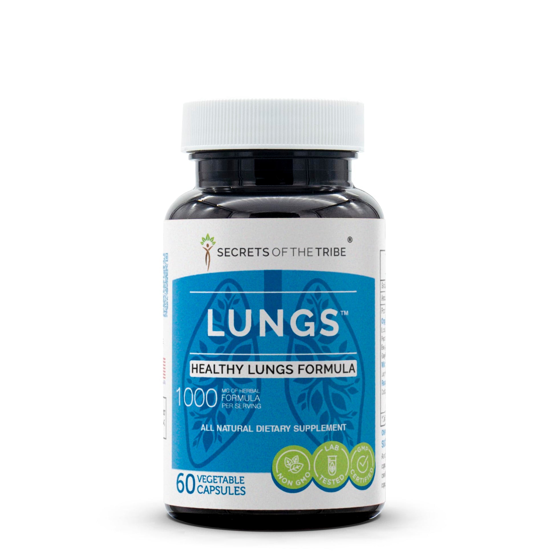 Secrets of the Tribe Lungs Healthy Lungs Formula Herbal Supplement Blend 60 Capsules