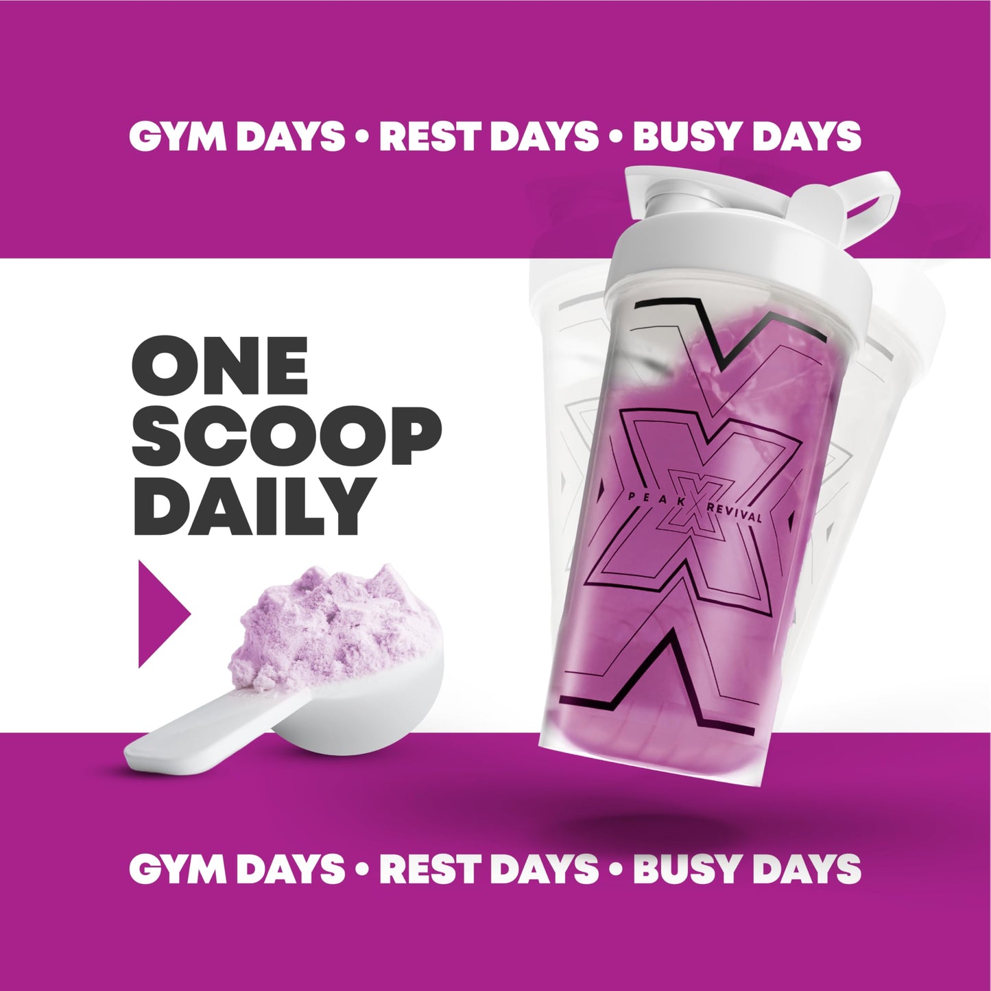 Peak Revival-X Creatine Monohydrate Powder + Electrolyte Hydration Salt Powder, Grape, 5000mg (5g) Per Serving, 30 Servings