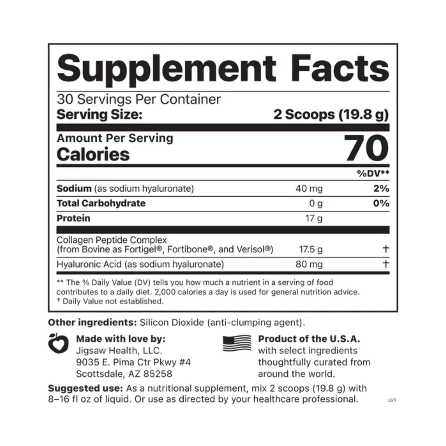 Jigsaw Health Collagen Boost Powder 21 Servings