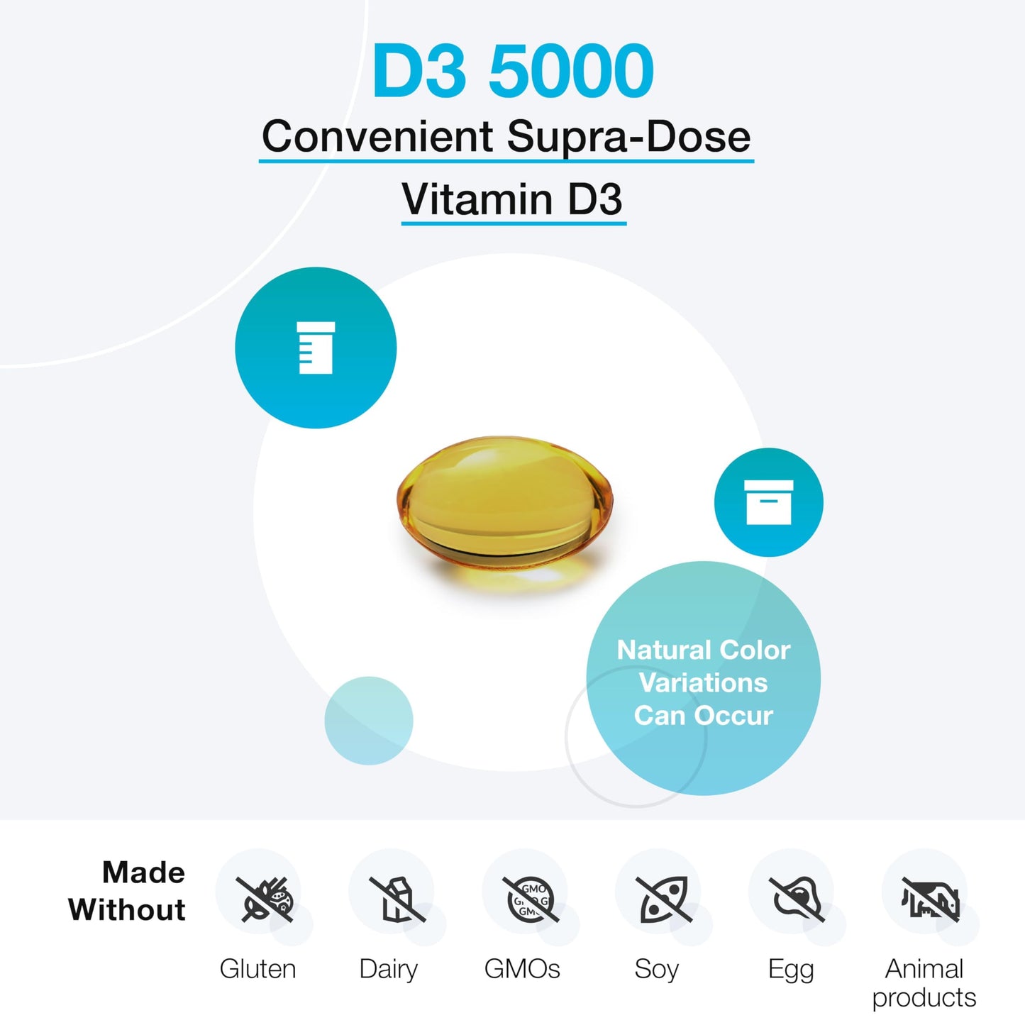 XYMOGEN Vitamin D3 5000 IU Bioavailable Softgel, 90 Softgels