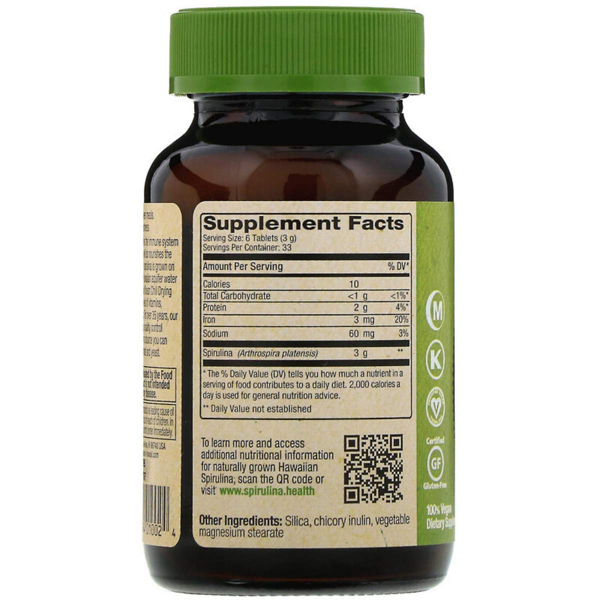 Nutrex Research Pure Hawaiian Spirulina Tablets, 500mg, Pack of 2