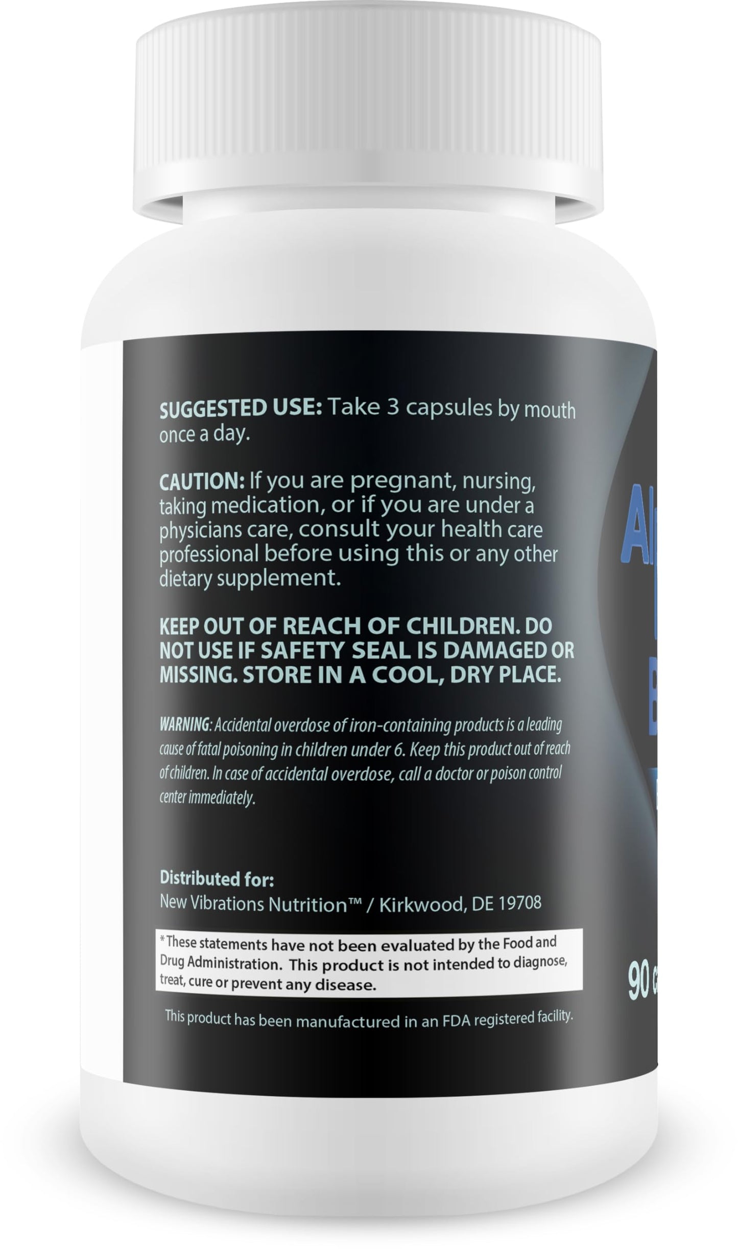 New Vibrations Nutrition Alpha Male Booster Capsule 90 Count