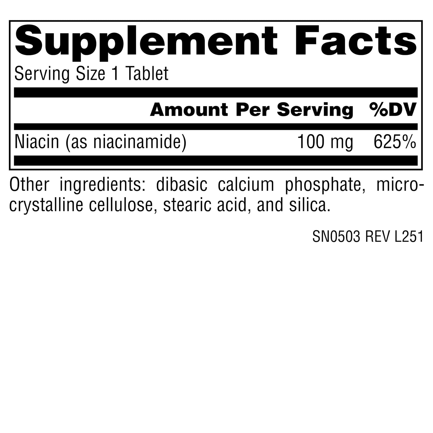 Source Naturals Niacinamide B-3 100 mg Tablet, 100 Tablets