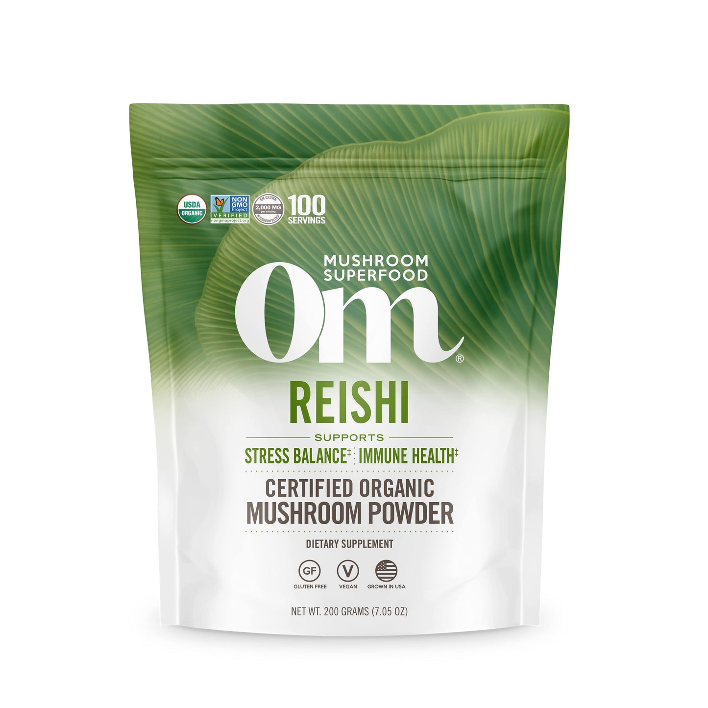 OM MUSHROOM SUPERFOOD Reishi Organic Mushroom Powder 7.05 Ounce
