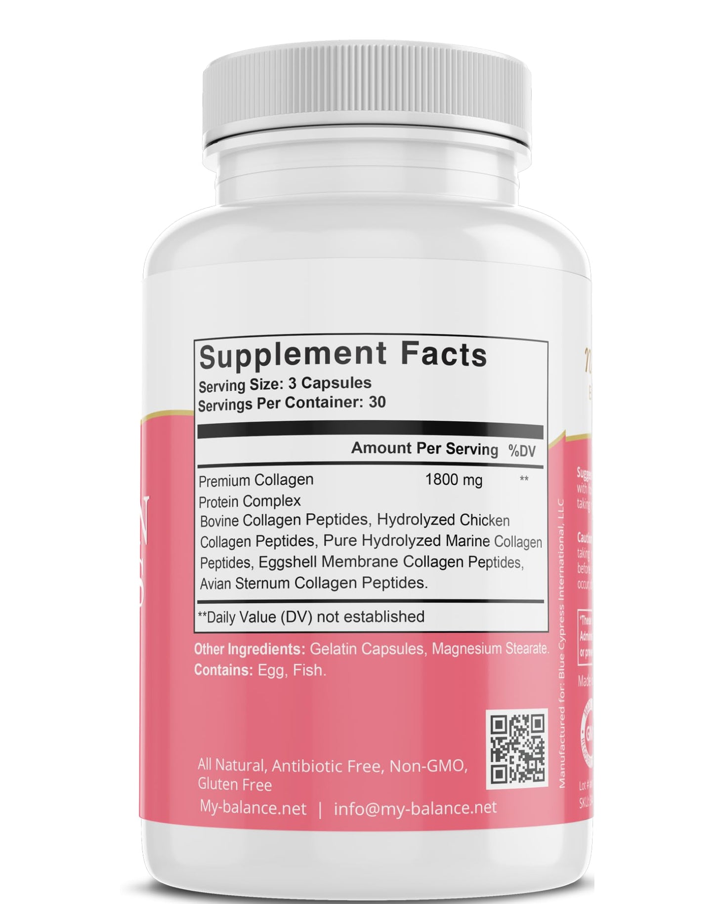 My Balance Nutrisentials Collagen Peptides – Types I, II, III, V & X Capsules, 90 Count
