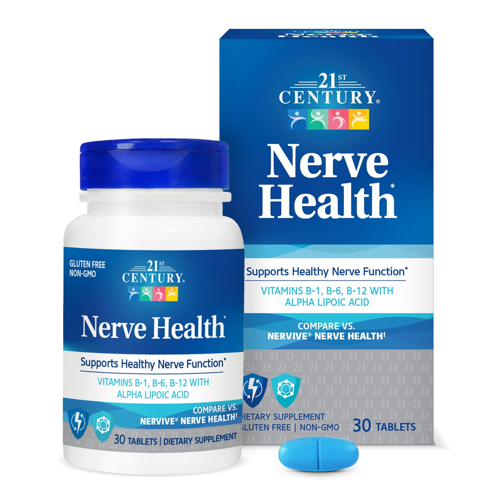 21st Century Nerve Health, Alpha Lipoic Acid 300mg with B Vitamins Tablet, 30 Tablets