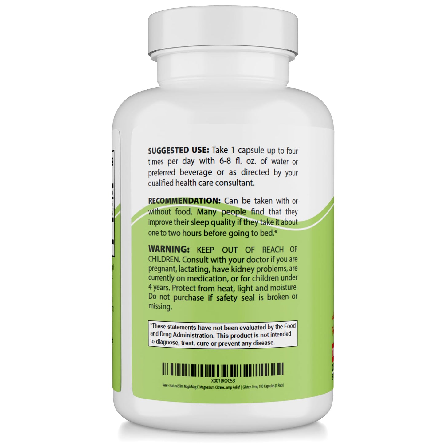 NaturalSlim MagicMag C Magnesium Citrate Capsules, 100 Capsules