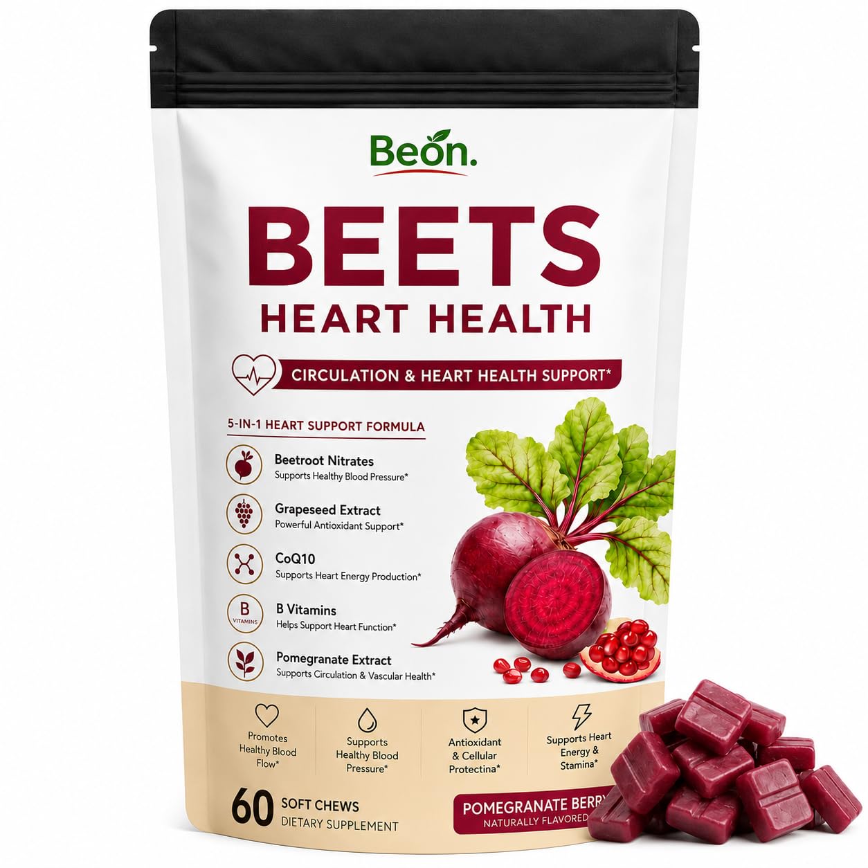Amvora Beon Beet Chews Gummies, 1 Count