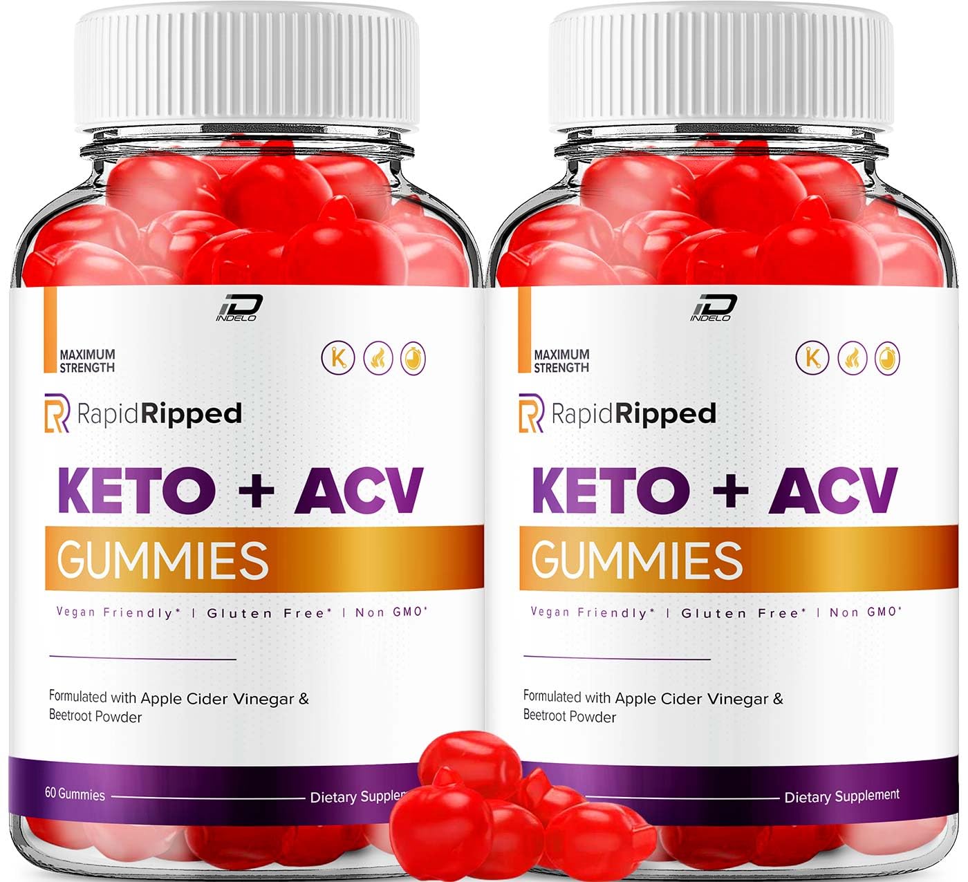 Indelo Rapid Ripped ACV Gummies 120 Gummies