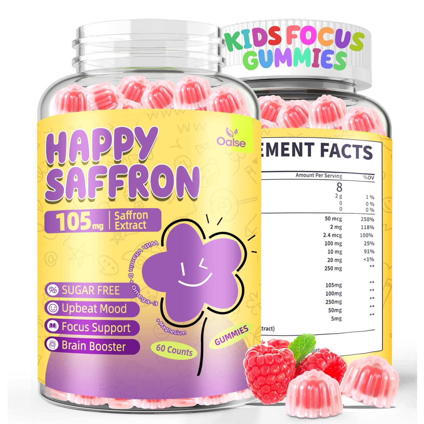 OALSE Saffron Gummies for Kids Gummy 60 Count