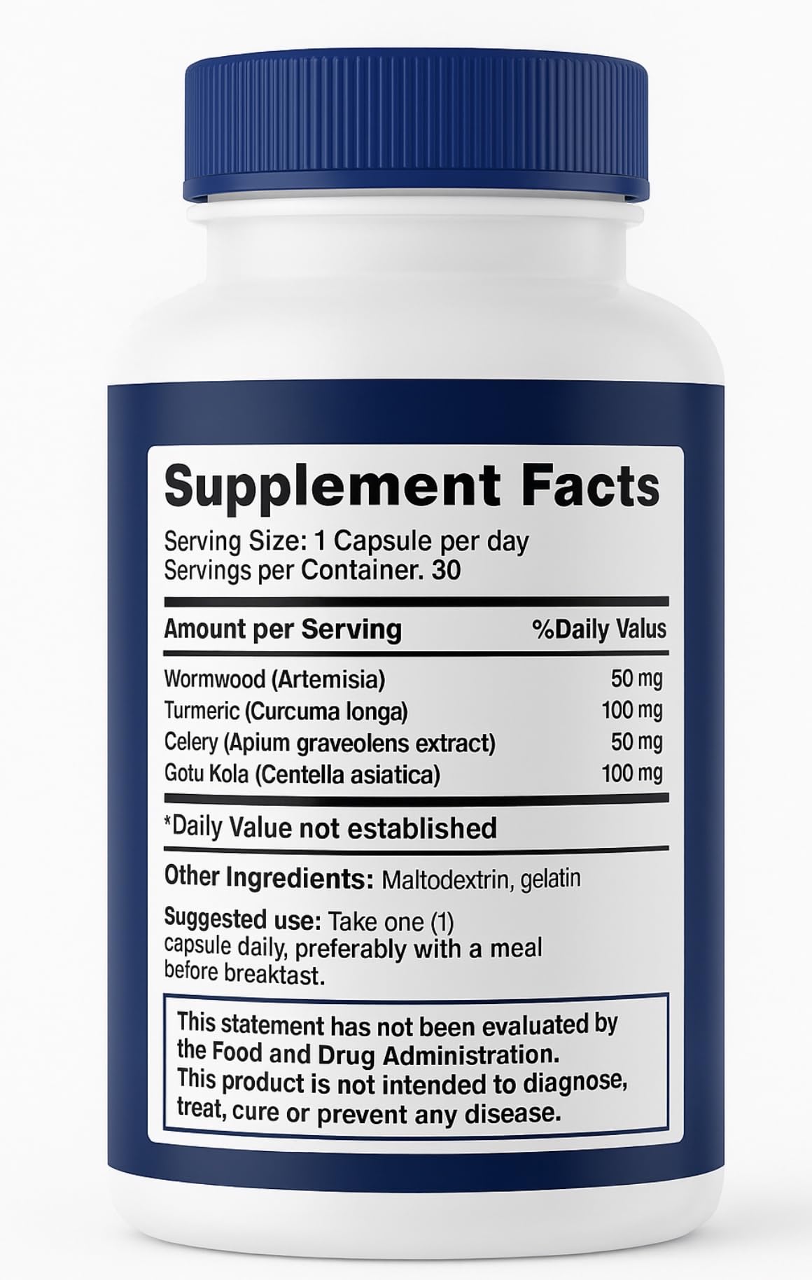 Generic Detox Off Dietary Supplement Herbal Biocomplex with Wormwood, Turmeric, Celery, and Gotu Kola Capsule, 30 Count