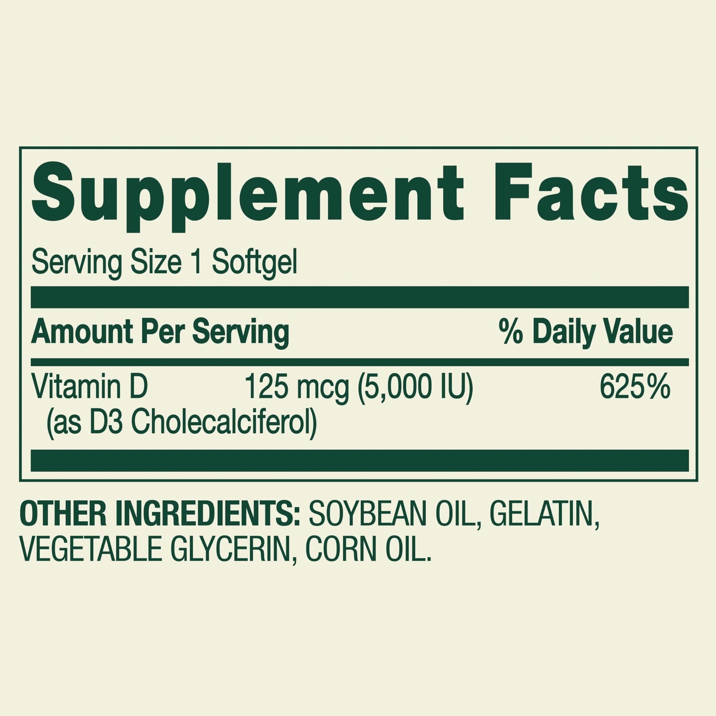 SAFEZ KAREON Vitamin D3 Softgels 5000 IU (125 mcg), 250 Count
