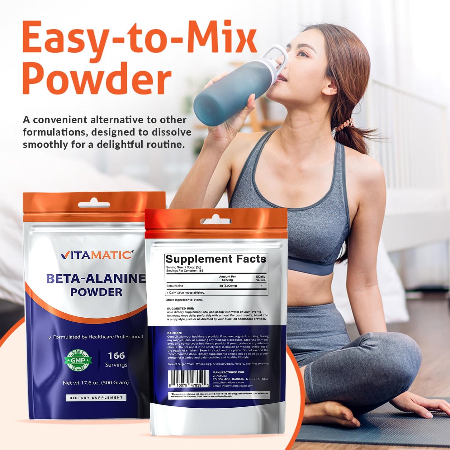 Vitamatic Beta-Alanine Powder 17.6 oz