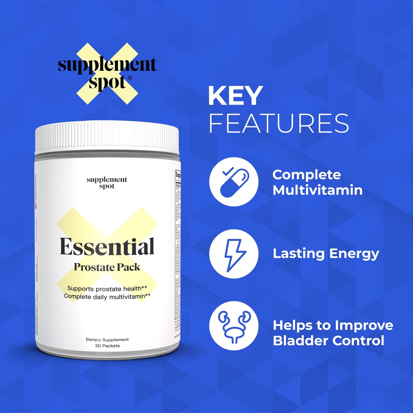 Supplement Spot Essential Prostate Health Pack Daily Multivitamin for Men with Saw Palmetto Capsules, 1 Count