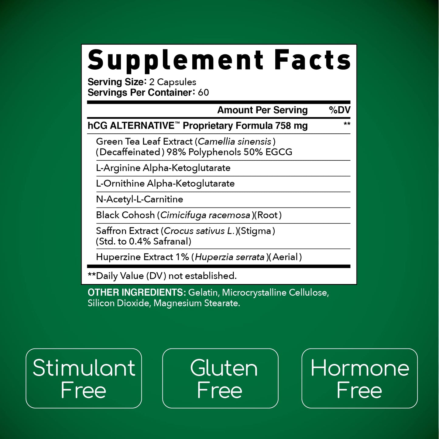BioGenetic Laboratories hCG Alternative Weight Loss Pills and Fat Burner Capsules, 120 Count