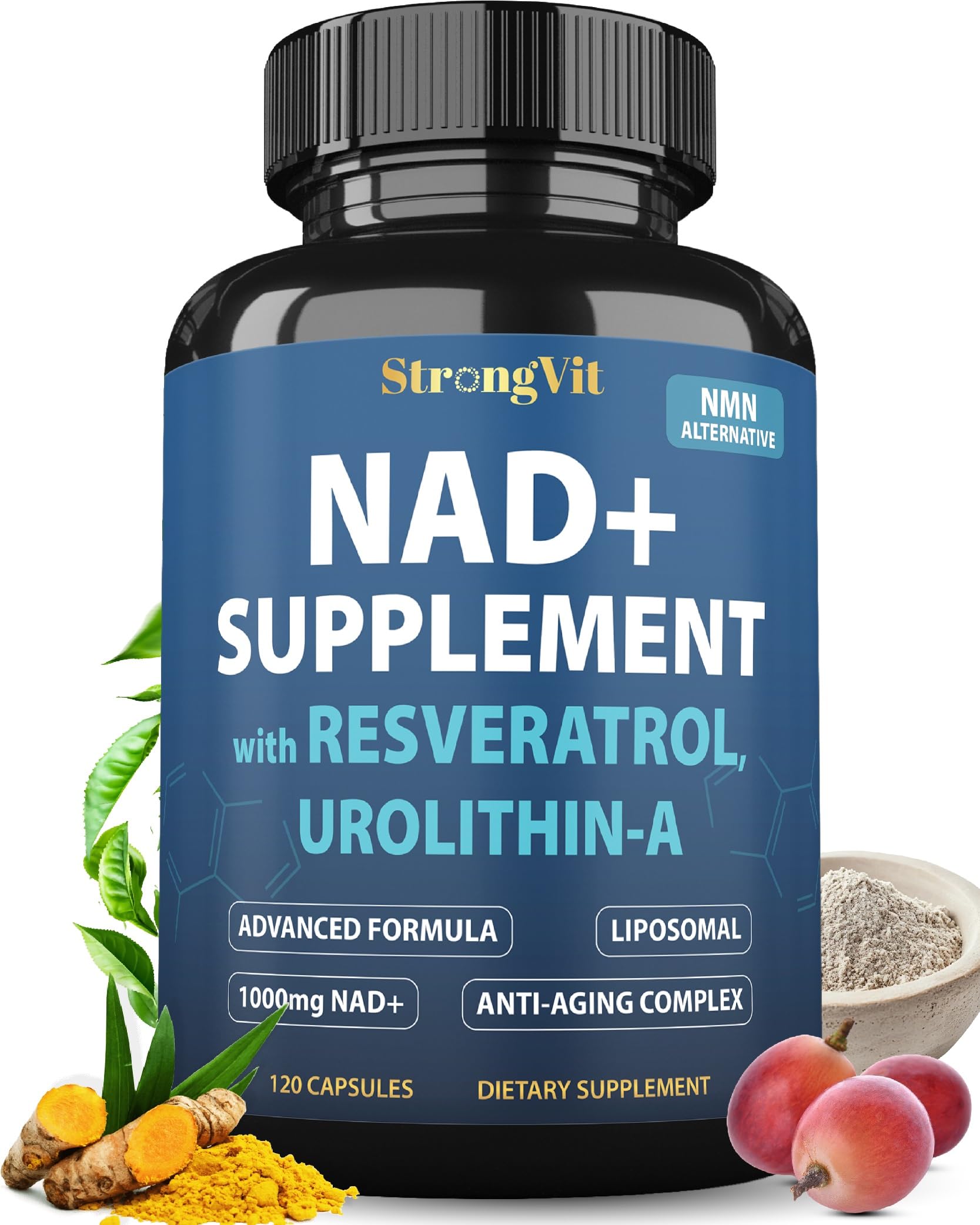StrongVit NAD Resveratrol Supplement for Women & Men Capsule, 120 Count