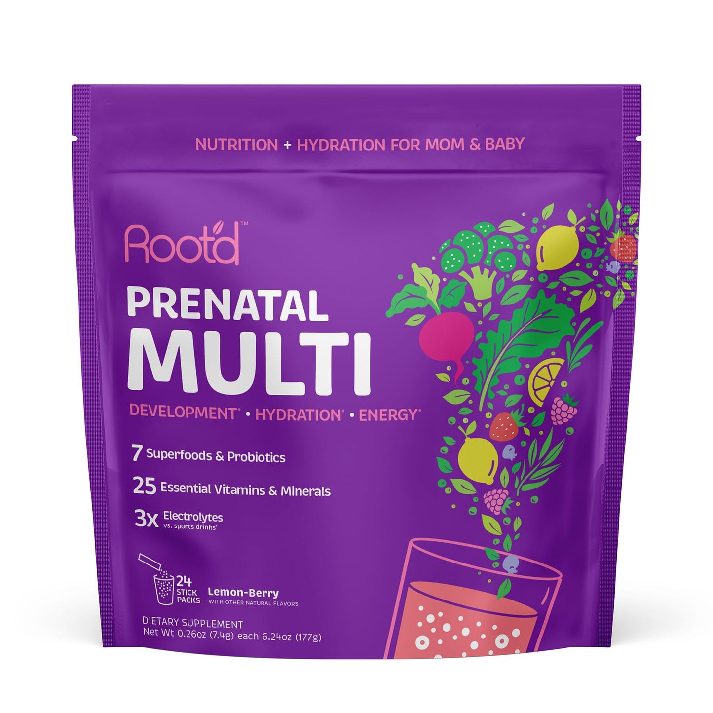 Root'd Prenatal Multivitamin Powder 6.24 oz