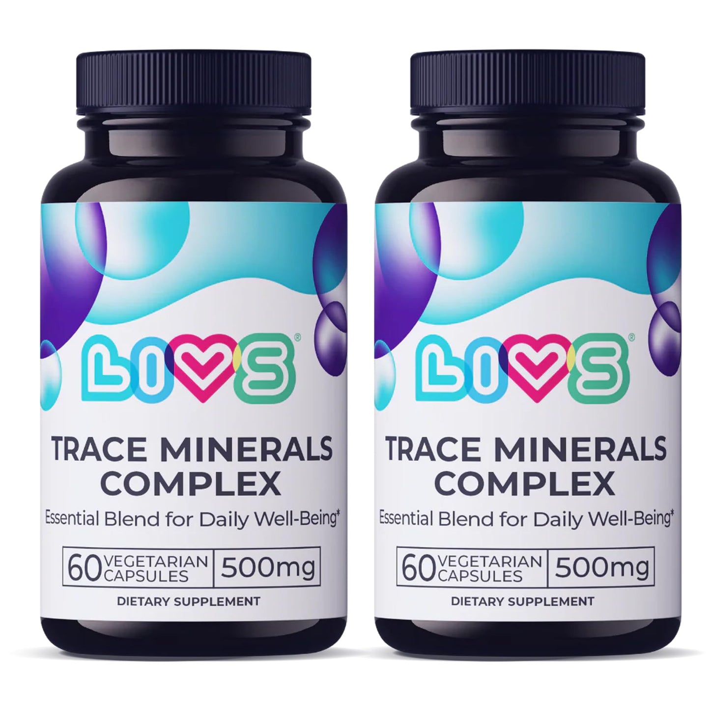 LIVS Trace Mineral Complex – 500mg Vegetarian Capsules, 120 Count