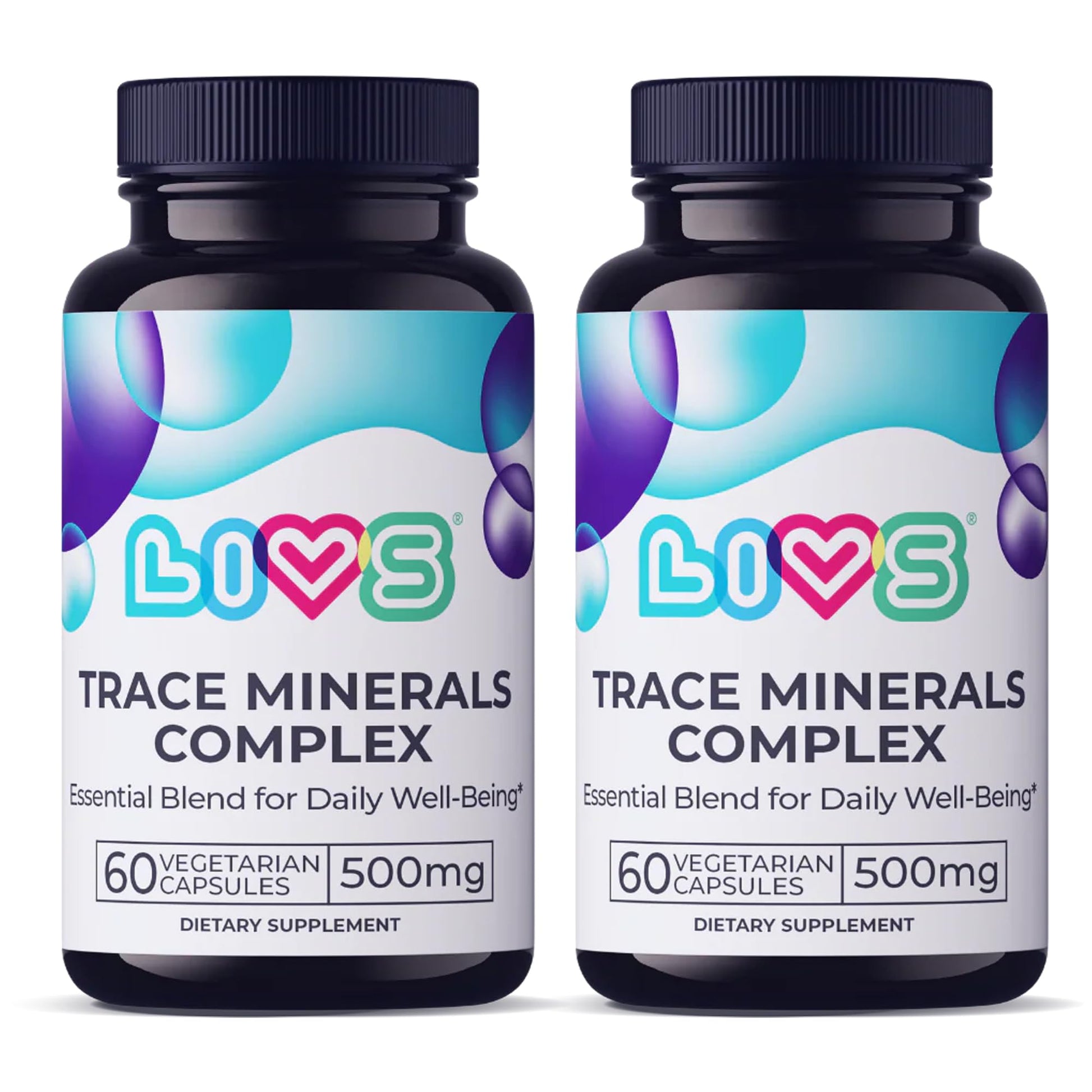 LIVS Trace Mineral Complex – 500mg Vegetarian Capsules, 120 Count