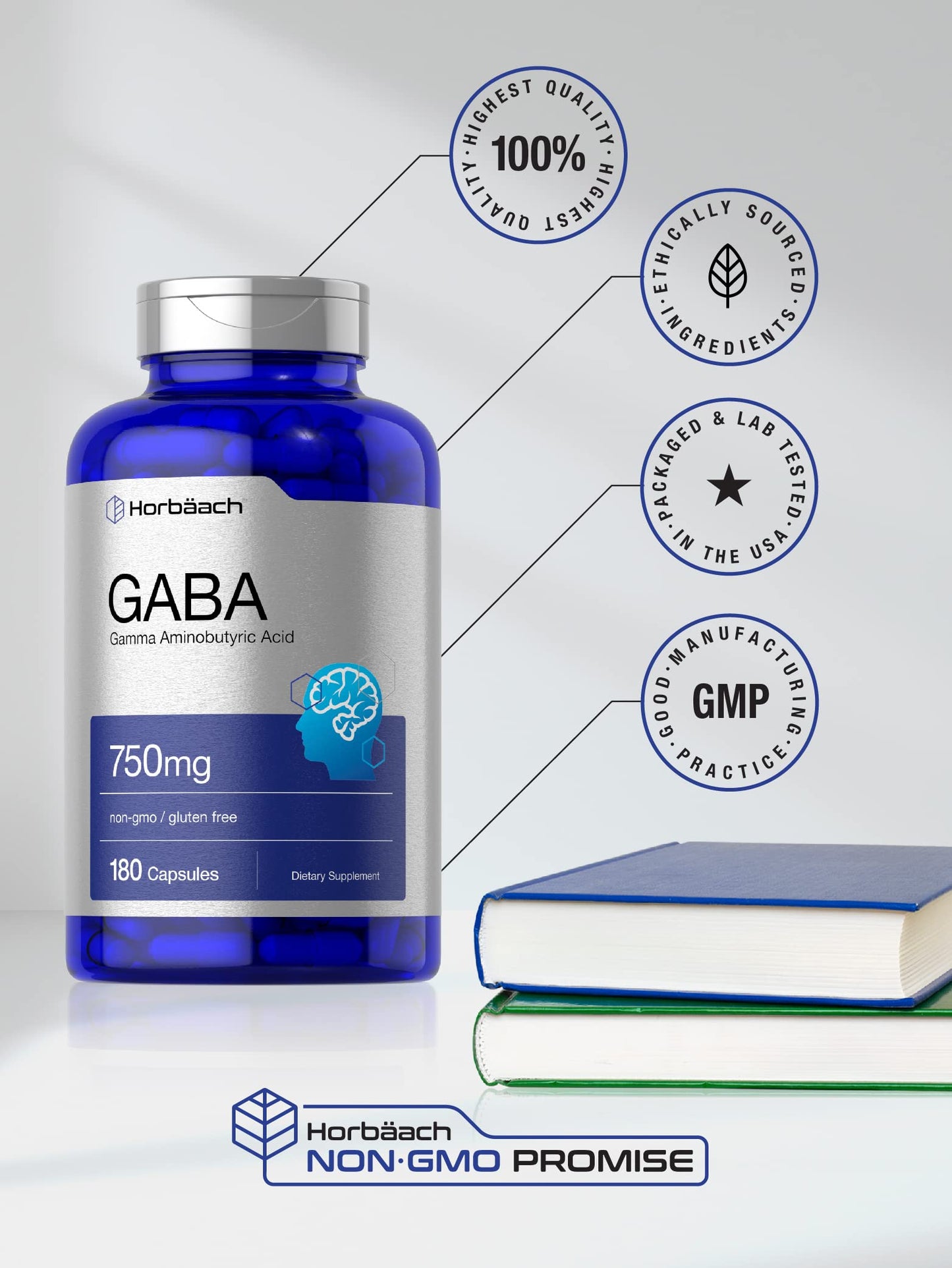 Horbäach GABA 750mg Capsule 180 Count