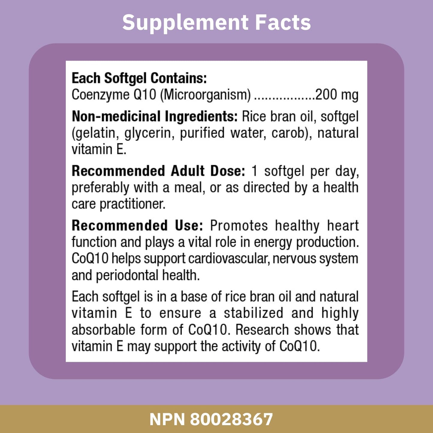 Bioclinic Naturals CoQ10 200 mg Softgels 60