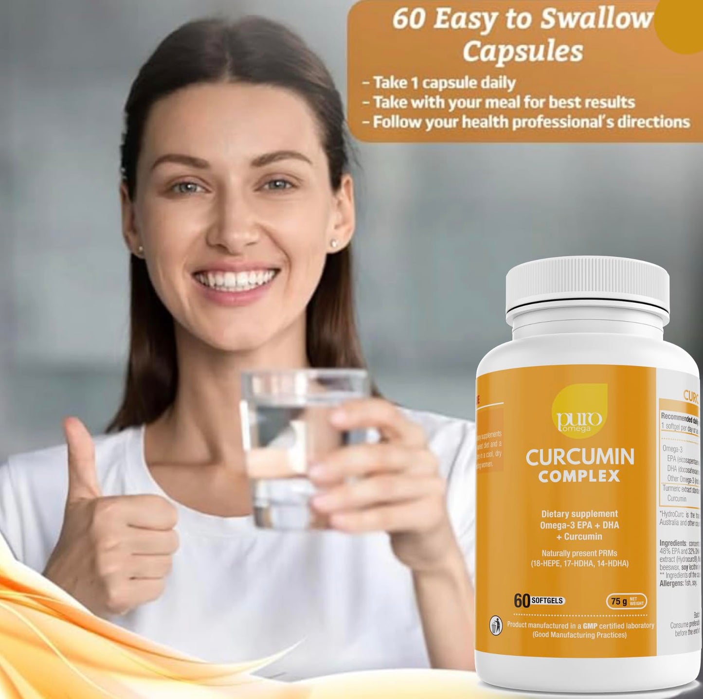 VitalRemedyMD PuroOmega Curcumin Complex 60 Capsules