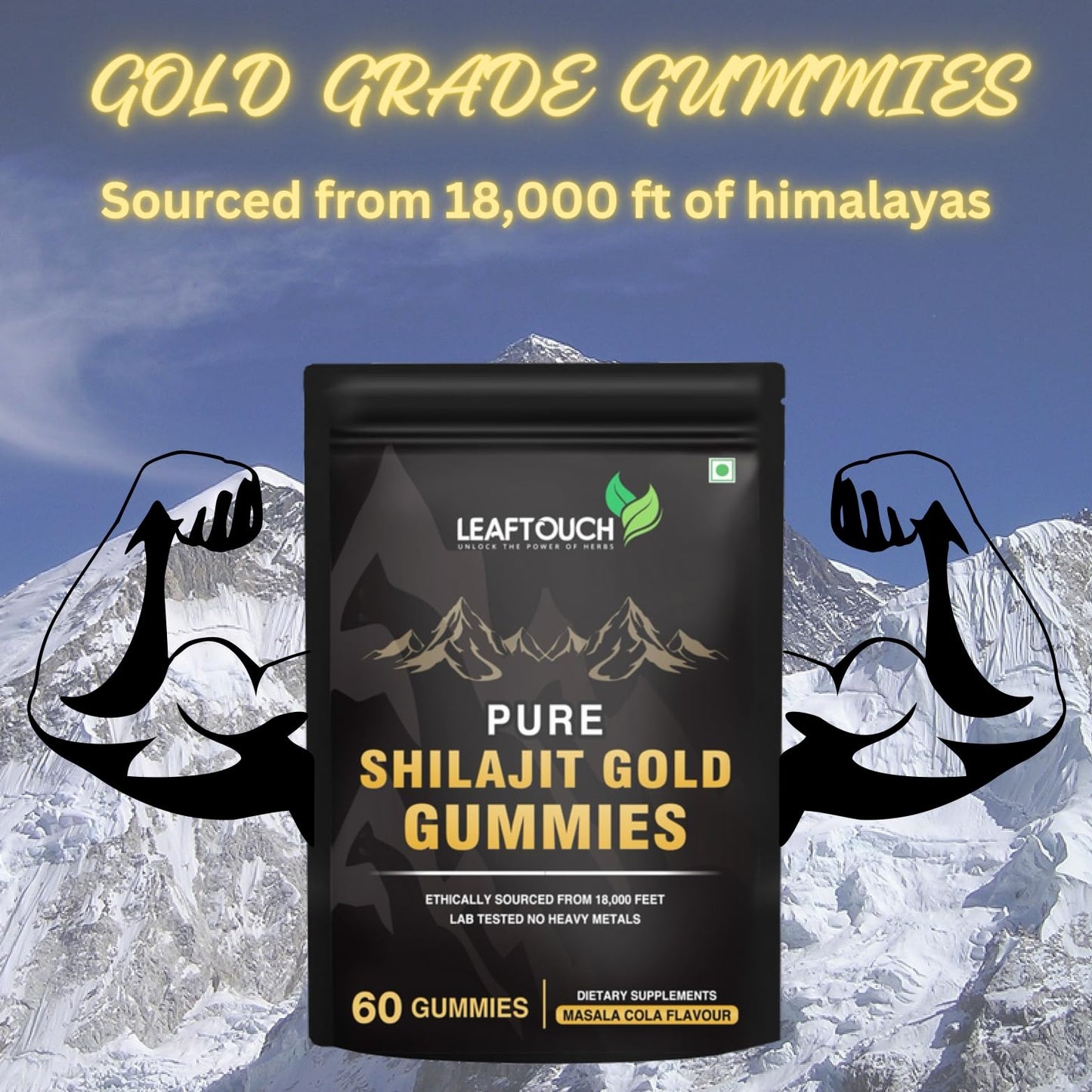LEAFTOUCH-UNLOCK THE POWER OF HERBS Shilajit Gold Gummies 60 Gummies