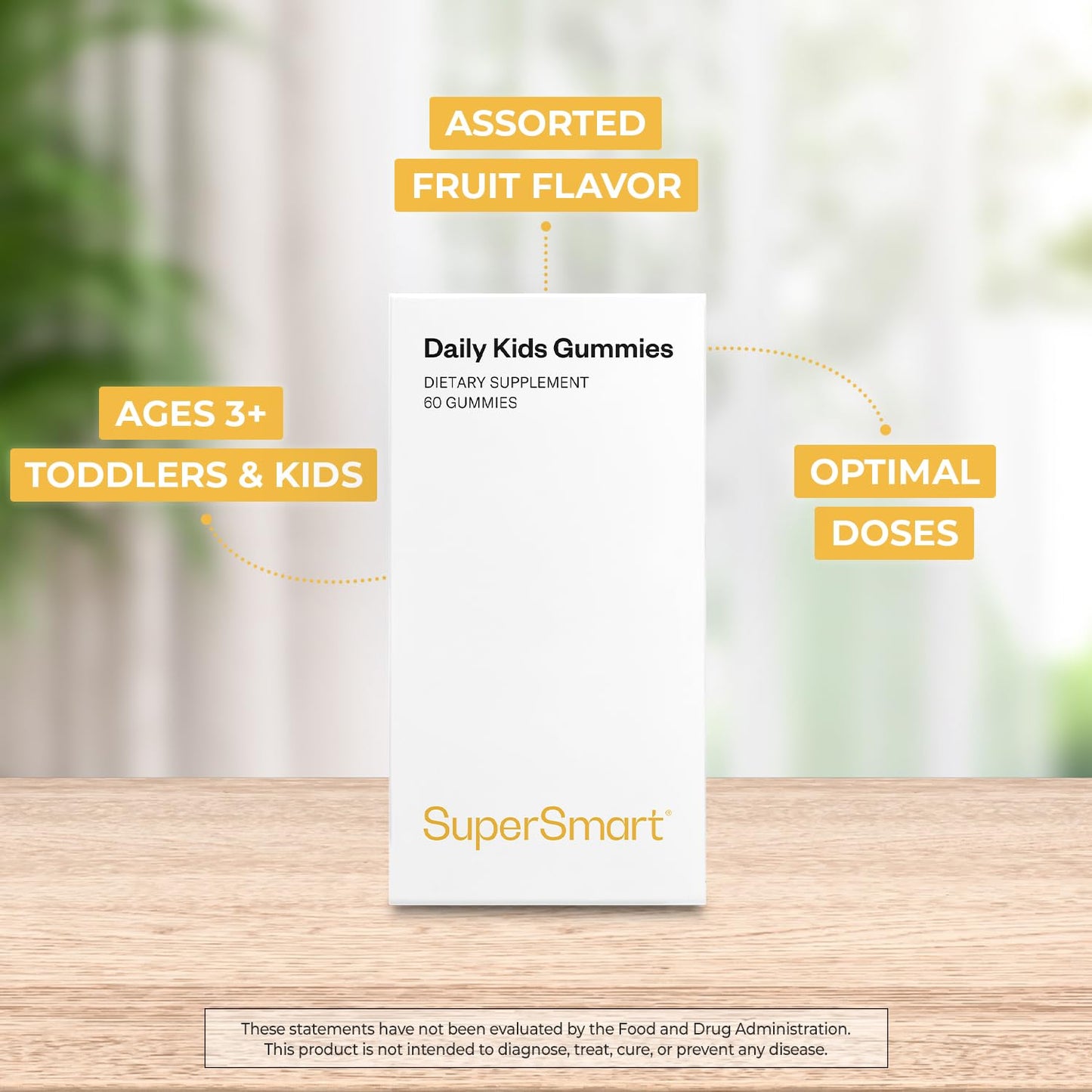 Supersmart Sugar-Free Kids Multivitamin Gummies 60 Gummies