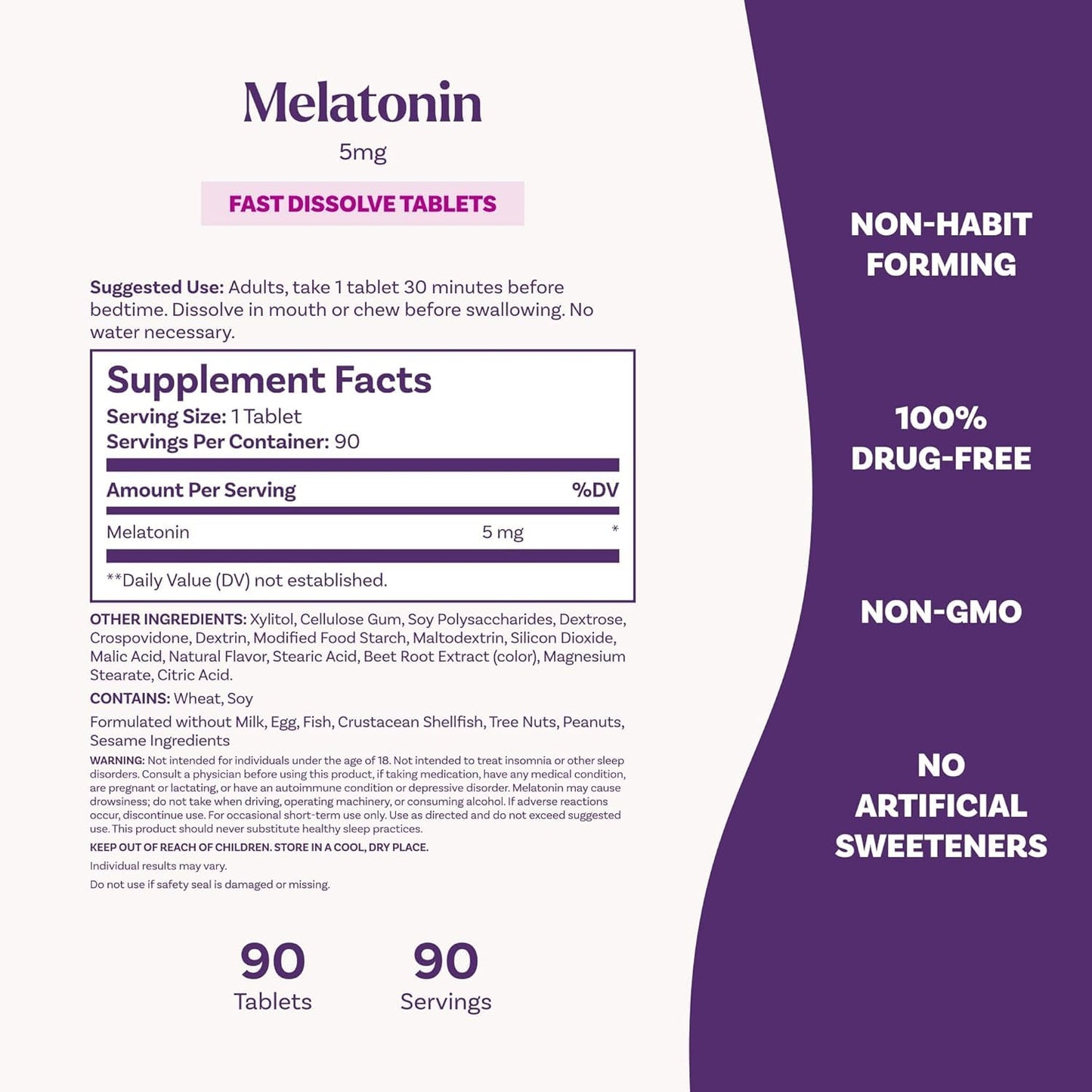 Natrol Melatonin 5 mg Fast-Dissolve Tablet, 90 Count