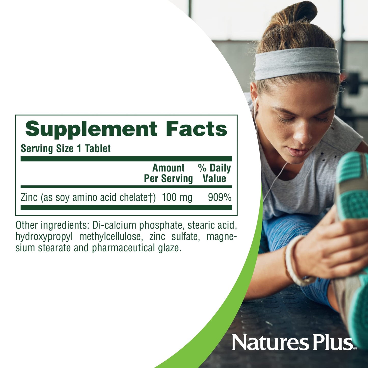 NaturesPlus Mega Zinc 100 mg Sustained Release Tablet, 90 Tablets